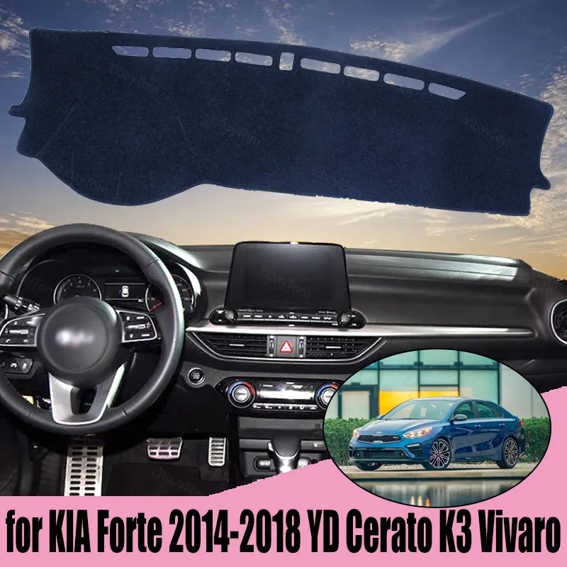 

Внутренняя крышка приборной панели автомобиля, крышка, накидка для KIA Forte 2014-2018 YD Cerato K3 Vivaro Dashmat, Солнцезащитный коврик, крышка, коврик для приборной панели