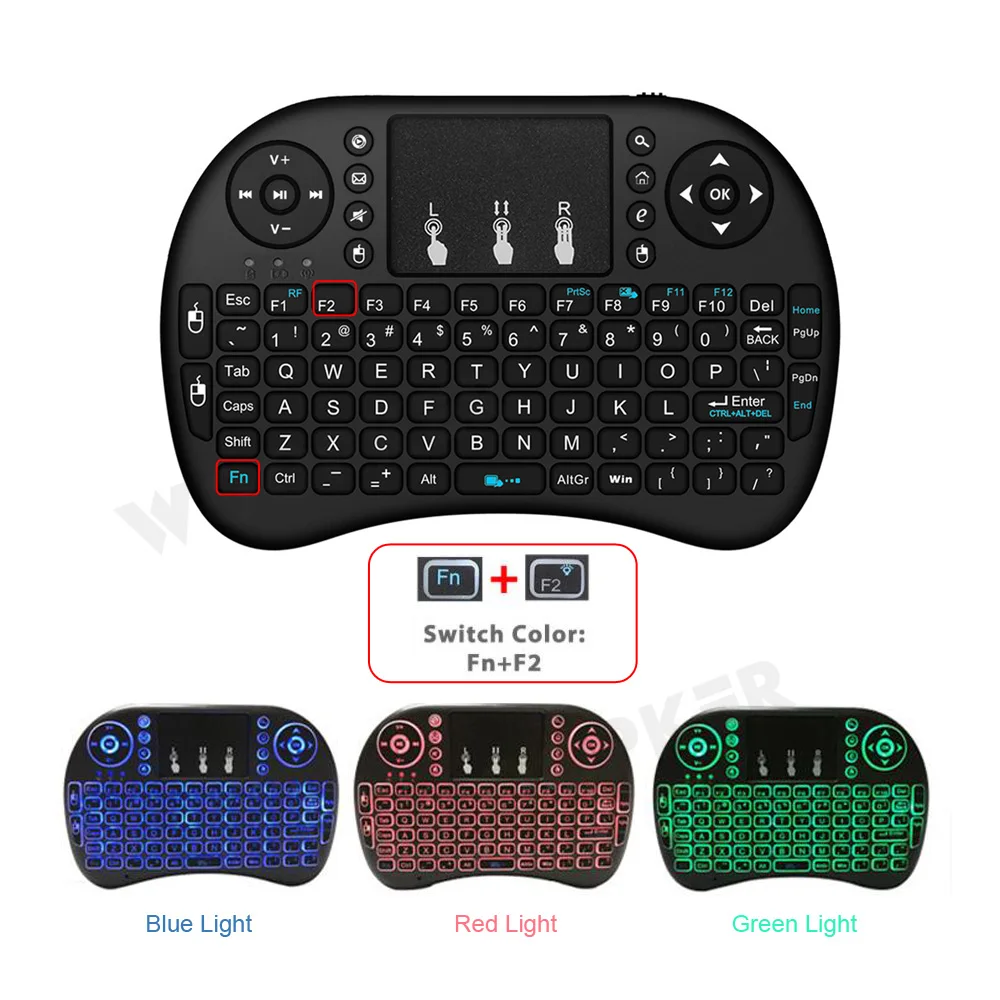 Backlit i8 Air Mouse Android TV Wireless Keyboard Touchpad Powered by AAA Battery for Smart TV BOX PC Gamepad Remote Control wireless remote controller smart universal remote control