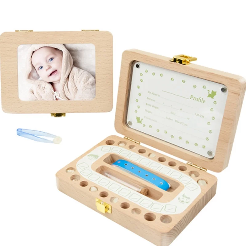 Boîte de rangement en bois pour dents | Boîte de rangement en bois pour dents de lait de bébé, cheveux fœtus, ombilical, Lanugo organisateur de boîte à dents, cadre Photo, boîte de rangement dentaire pour enfant