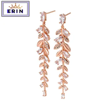 

ERIN High quality SWA, hollow leaf female long earrings