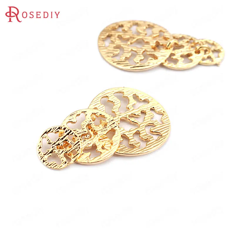 (F466)6 pieces 27*16mm 24K Gold Color Brass Three Layers Round Charms Pendants High Quality Diy Jewelry Findings Accessories | Украшения и