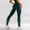 Mallas deportivas de cintura alta para mujer, Leggings sin costuras, para entrenamiento, correr, pantalones de Yoga, ropa de entrenamiento deportiva hueca ► Foto 2/6