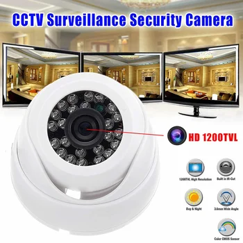 

Mini HD 1200TVL IR Night Vision Surveillance Indoor Ceiling Plastic Image Sensor Wall Security Camera Monitor