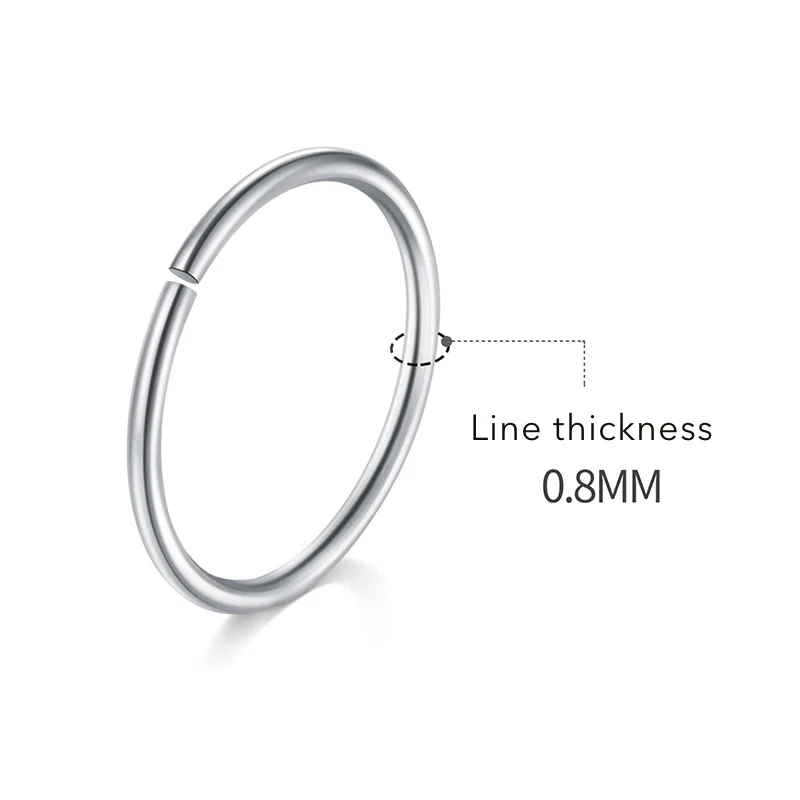 Кольца для носа из серебра 925 пробы имитация завитка ушной раковины простое
