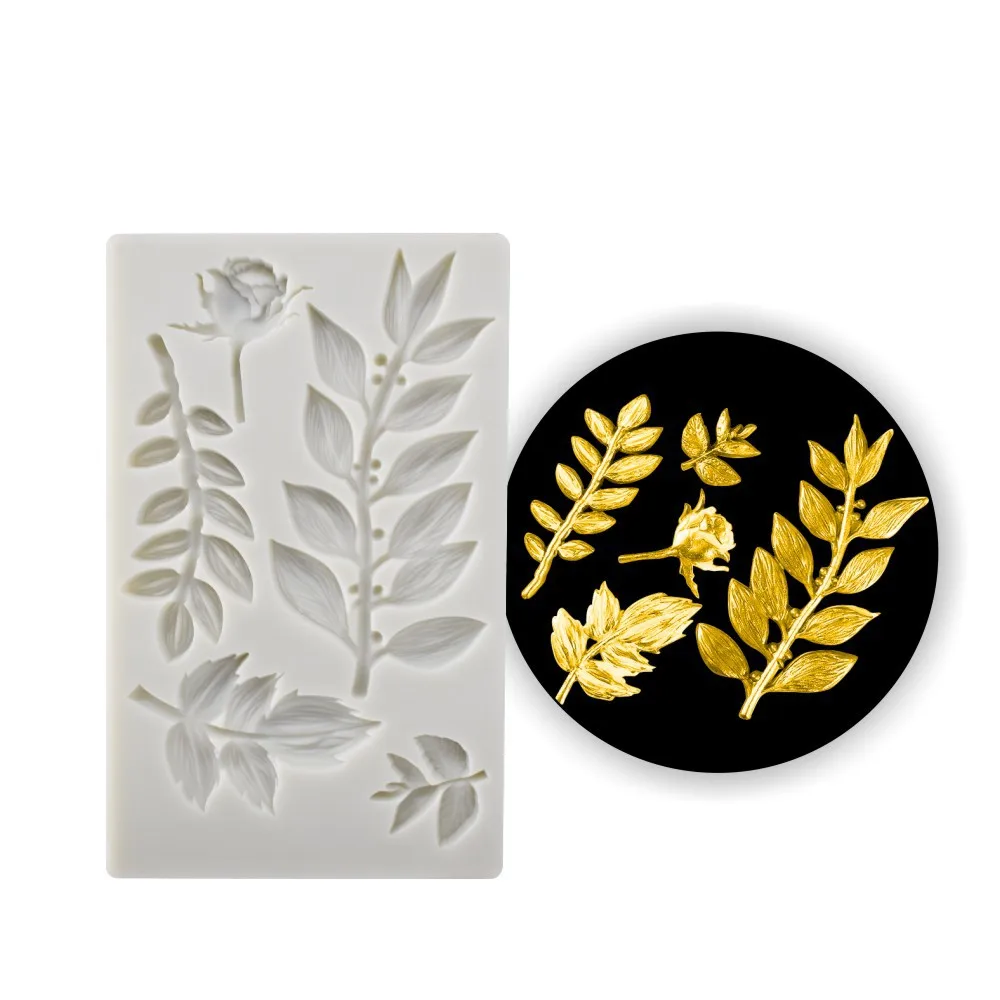 

DIY Cake Lace Decoration Flower Leaves Silicone Mold Kitchen Baking Tools Dessert Cake Chocolate Mold Plant Leaves Silicone Mold