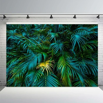 

Palm Tree Leaves Photography Backdrop For Business Trade Exhibition Vinyl Photoshoot Background