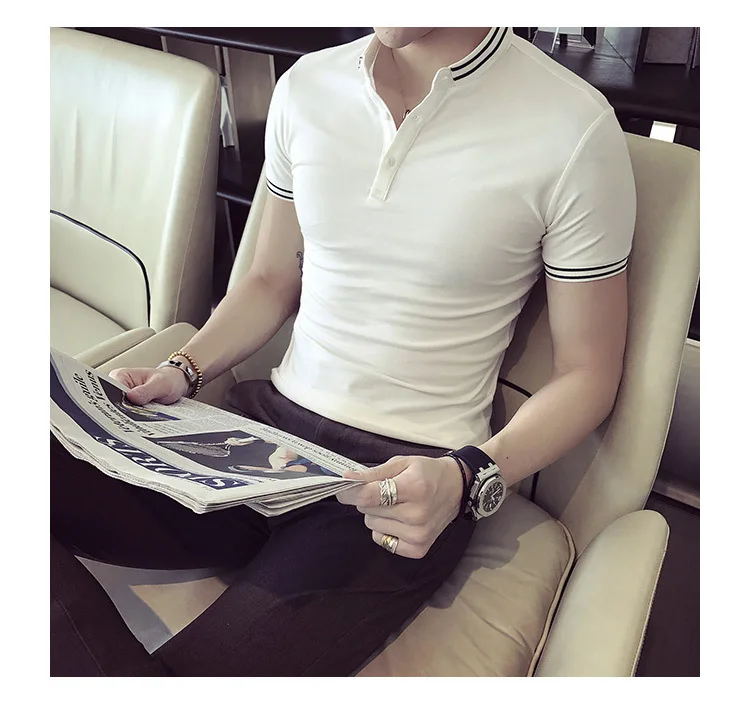 Polo Camisa Hombre, Корейская однотонная летняя рубашка поло, мужская хлопковая дышащая рубашка поло с коротким рукавом, Para Hombre 3xl Camisa Polo