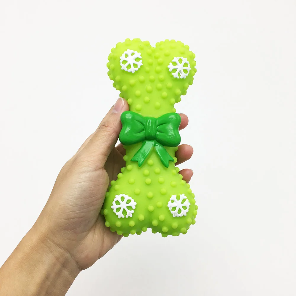 green Bonzerpet смешная Жевательная сжимающая пищащая собака щенок кошка мяч зубы игрушка Vinly Жевательная красочная звуковая игрушка для собак - Цвет: green