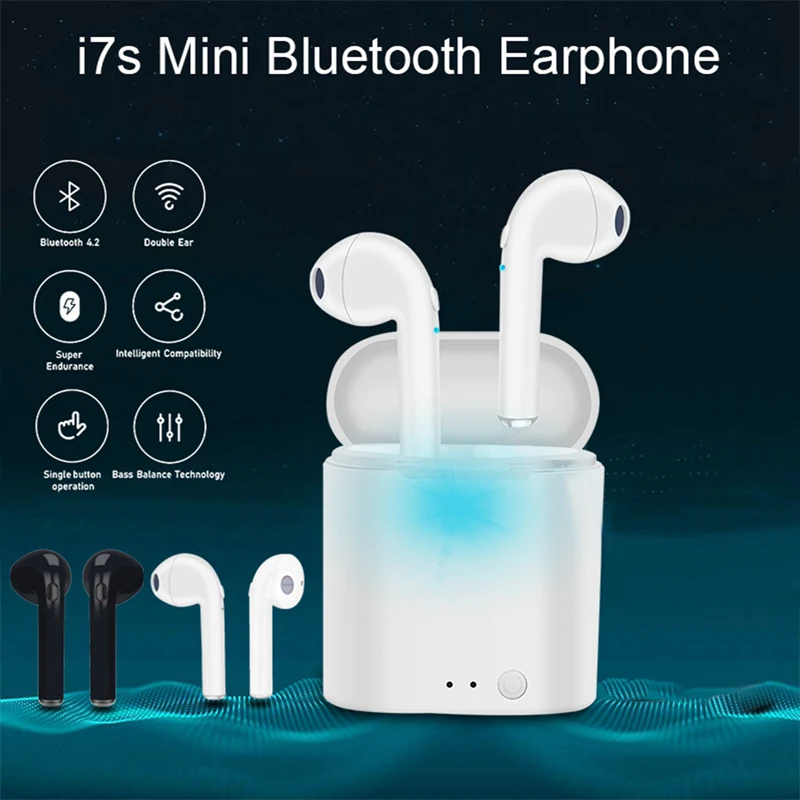 VTIN i7s Tws Bluetooth наушники мини беспроводные наушники спортивные наушники громкой связи беспроводная гарнитура с зарядным устройством для xiaomi