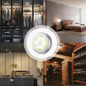 

Wireless Dimmable LED Under Cabinet Puck lights Touch Sensor Warm white+White Color LED Cabinet Close Wardrobe Night Lights