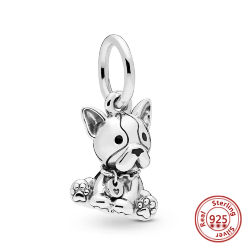 925 Sterling Silver Lovely Paw Print &Poodle Puppy Pet Dog Beads Charms Fit Brand Bracelet&Necklace For Girl Gift Jewelry 2