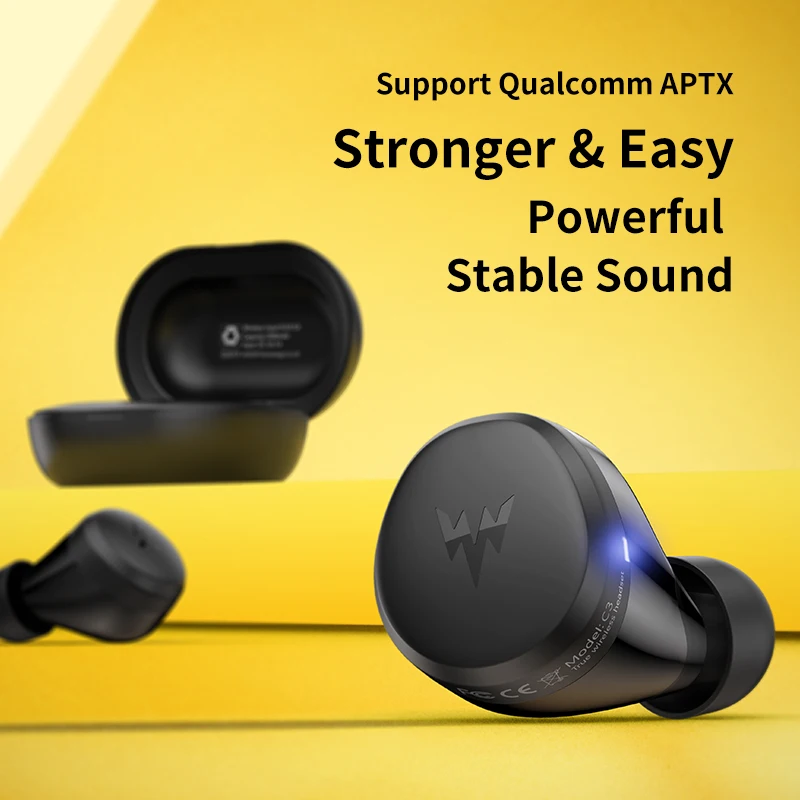 Whizzer Original Earbuds APTX Bluetooth Earphone C3 TWS Wireless Earbuds Bluetooth 5.0 TWS Mini Sport Ipx5 Waterproof Earbuds