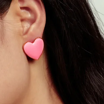 

Candy-colored Stud Earrings for Women Girl Bohemian Heart Earrings Boho Wedding Party Cute Fashion Jewelry Dropping oil