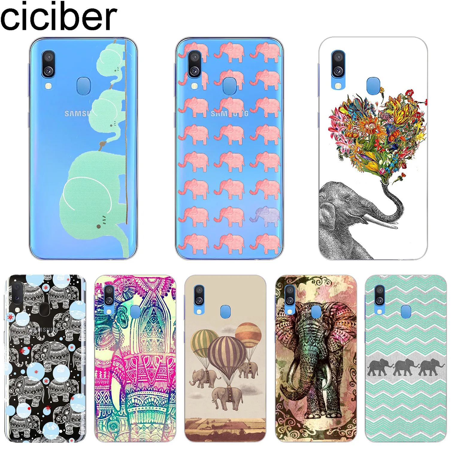 

ciciber for Samsung Galaxy A50 A70 A40 A30 A20 A60 A10 A20e A80 Phone Cases Soft Silicone TPU Cover Fundas Coque Shell Elephant