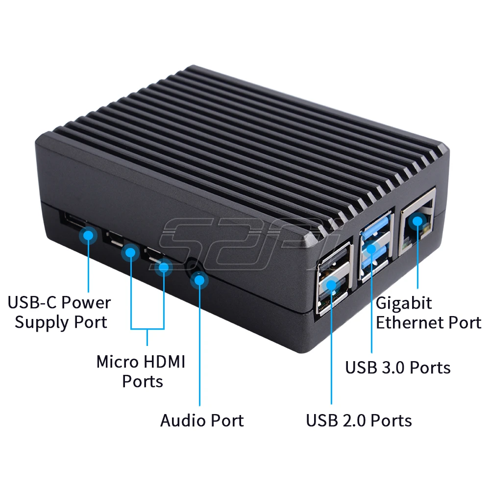 52Pi черный/темно серый металлический чехол корпус с радиатором для Raspberry Pi 4B 4 Model