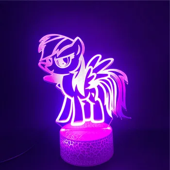 

3D Lamp Lovely Unicorn Cartoon The Alarm Clock Base Nightlight Colorful Pretty Gift Battery Powered Usb Led Night Light Lamp