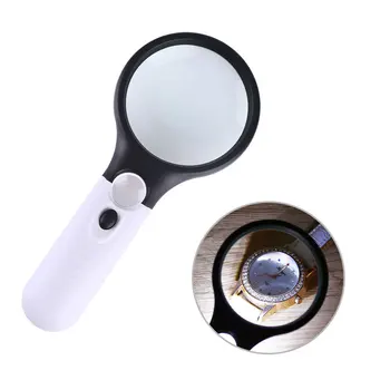 

3 LED Light 45X Magnifier Home Office Reading Jewelry Newspaper Watch Map Loupe