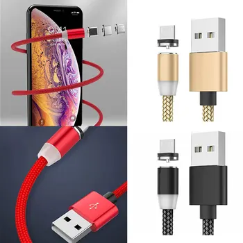 

Led Indicator 360 Degree Round Charging Cable Universal Phone Nylon Braided Cord with Mirco-usb Connector Wire