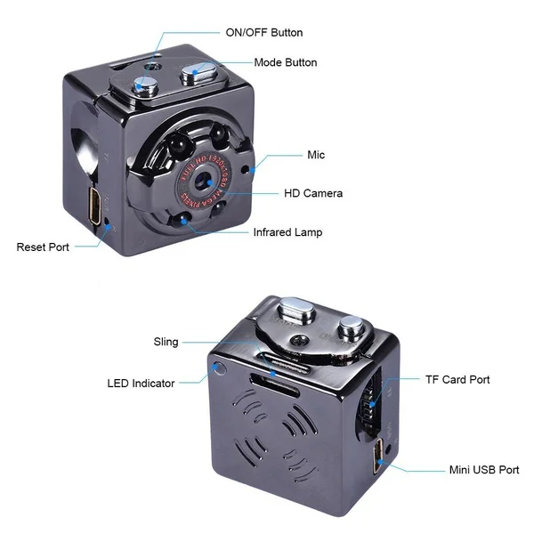 2 типа SQ8 мини DV камера ночного видения HD интерполяция запись камера экстремальных видов спорта HD мини камера наблюдения