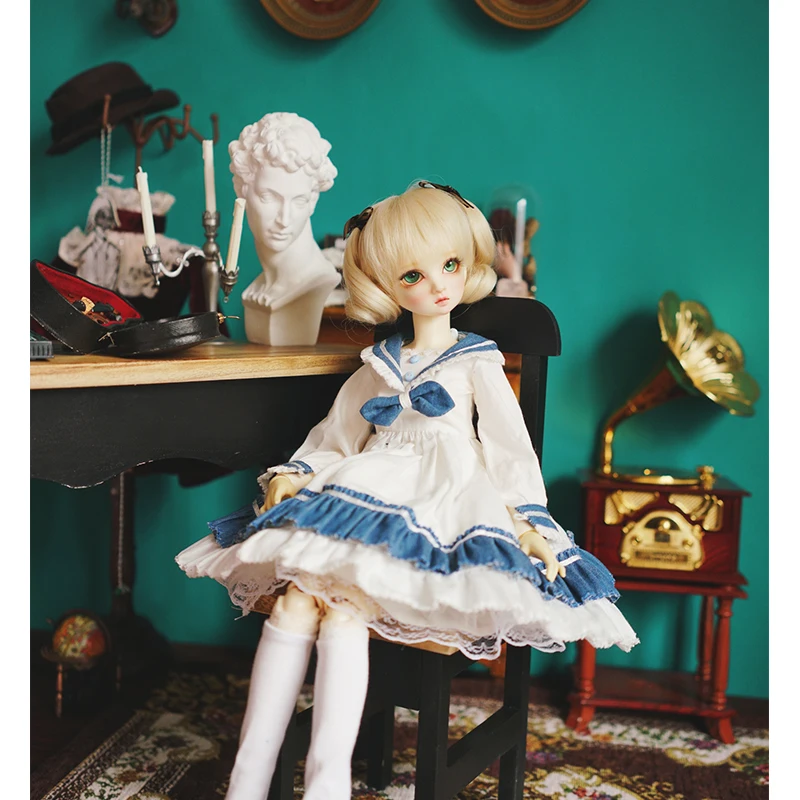 Bjd платье 1/3 1/4 1/6 BJD кукольная юбка в морском стиле, для 1/6 1/4 1/3 bjd кукла аксессуары только платье
