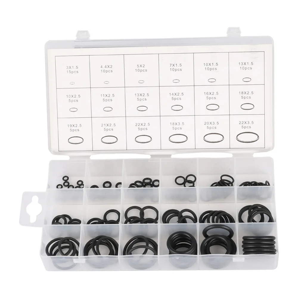 7 Type Multi-size O-Ring Assortment Kit NBR Rubber Gaskets Garden Irrigation Sealing O Rings Connector Washers Black/Green