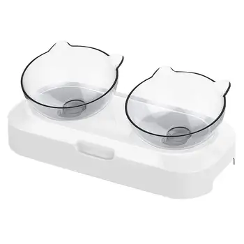 

Anti-slip Double Cat Bowl Dog Bowl With Raised Stand Pet Supplies Cat Water Bowl For Cat Food Bowls For Dog Feeder