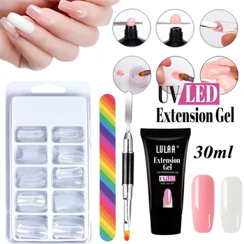 

4Pcs/Set Poly Gel Kit Nail Builder Gel Varnish Polish Poly Gel Quick Nail Extension Hard Gel Solution Nail Art Set Manicure Tool