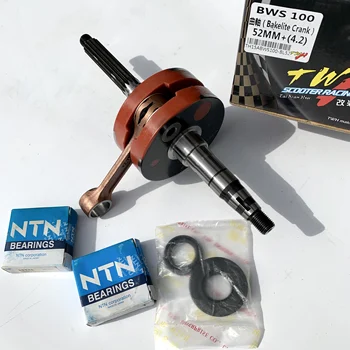 

BWS100 crankshaft 52 +4.2mm with bearings 6205 and oil seals bws 100 crank racing connecting rod tuning 4VP engine parts