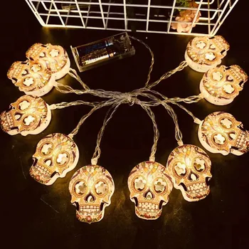 

Halloween Pumpkin Ghost Skeletons Bat Spider LED Light String Lamp Hanging Horror Halloween Decoration 1.5M 10Led Party Supplies