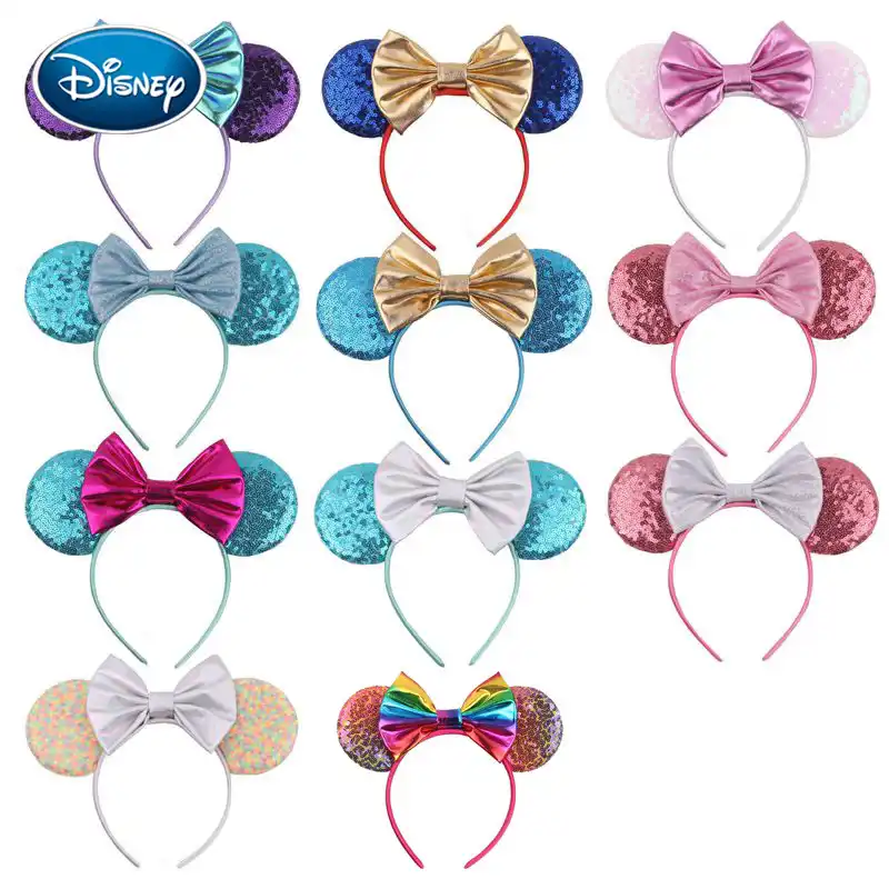 ディズニーミッキーステッチ冷凍耳カチューシャスパンコール髪弓キャラクター女性フェスティバル女の子のヘアアクセサリーパーティー アクセサリー Aliexpress