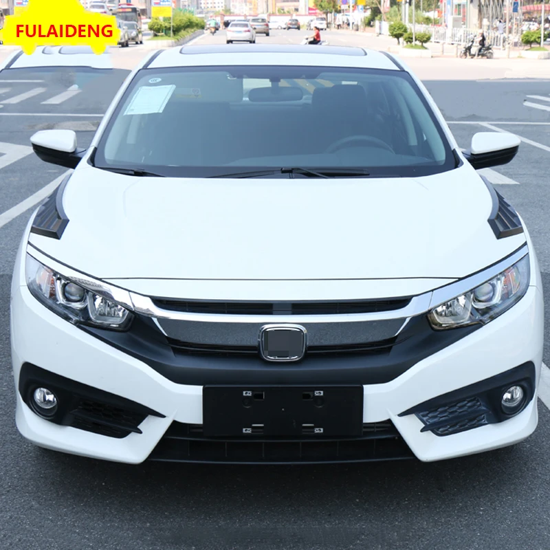 2шт для Honda Civic 10th- капот длинная боковая жалюзи декоративная крышка аксессуары для стайлинга автомобиля