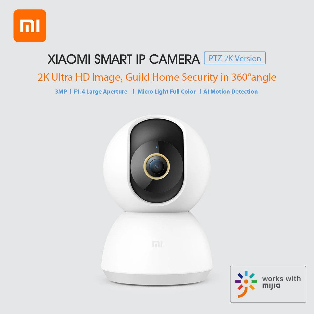 Умная камера Xiaomi PTZ 2K панорамная с углом обзора 360 градусов 3 Мп IP домашняя