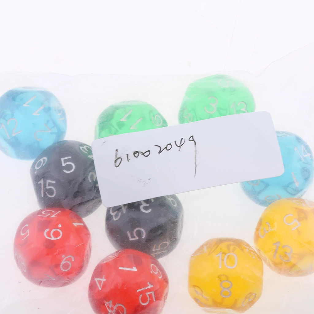 10X D16 Polyhedral Dice Translucent Dice For Dungeons And Dragons Board Dice