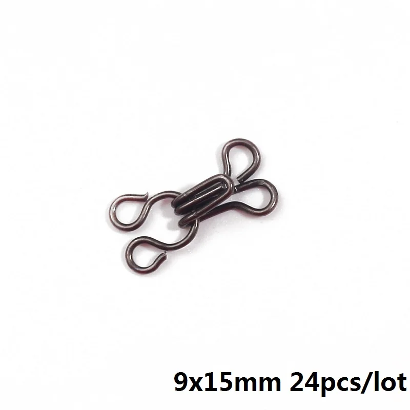 Black 9x15mm 24 шт. тканевый крючок и застежка для глаз 7-12 мм металлическая пряжка кнопка для бюстгальтера/платья/корсета/воротника/сумки/рубашки Швейные аксессуары - Цвет: Black 9x15mm