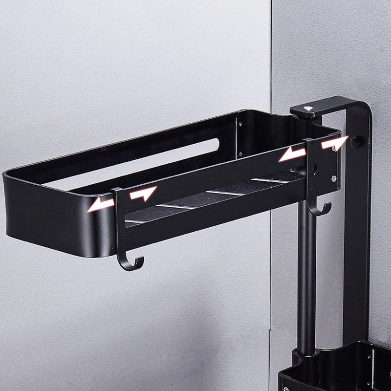Space Aluminum Kitchen Bathroom Storage Shelf Corner Rotation Rack Multifunction Wall Mounted Storage Rack Hardware Accessories