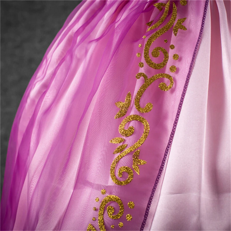 Girls Princess Rapunzel Dress Baby Summer Infant Girls Halloween New Year Carnival Costume Child The Tangled Role Playing Frocks