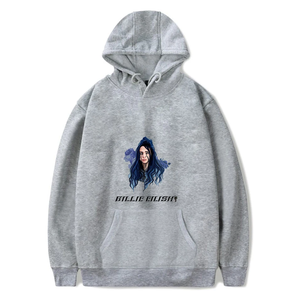 Толстовки с принтом Billie Eilish, женская и Мужская толстовка, известный певец, женские пуловеры с капюшоном, худи Billie Eilish, черная уличная одежда