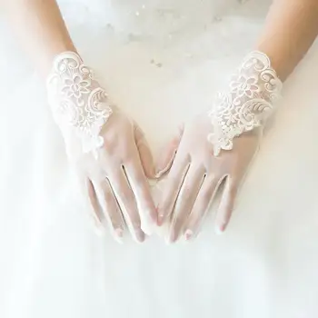 

Short Wedding Gloves Lace Wristband Bridal Glove For Women Evening Dress Jewelry Bride Accessories 2019