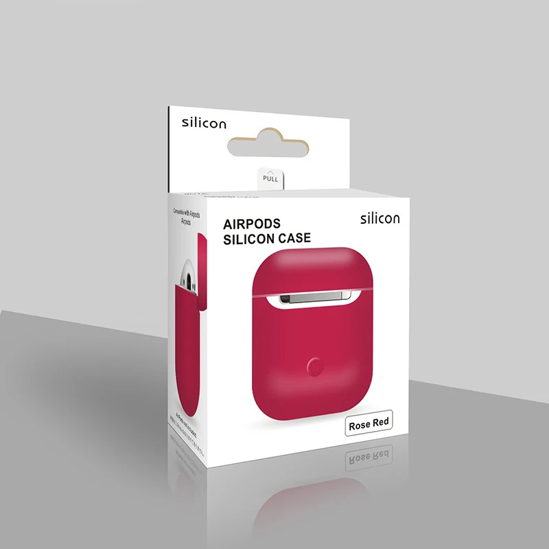 Официальный Стиль наушники защитная коробка чехол для Apple AirPods Мягкий силиконовый чехол ультра тонкий беспроводные вкладыши наушников Аксессуары - Цвет: Rose Red