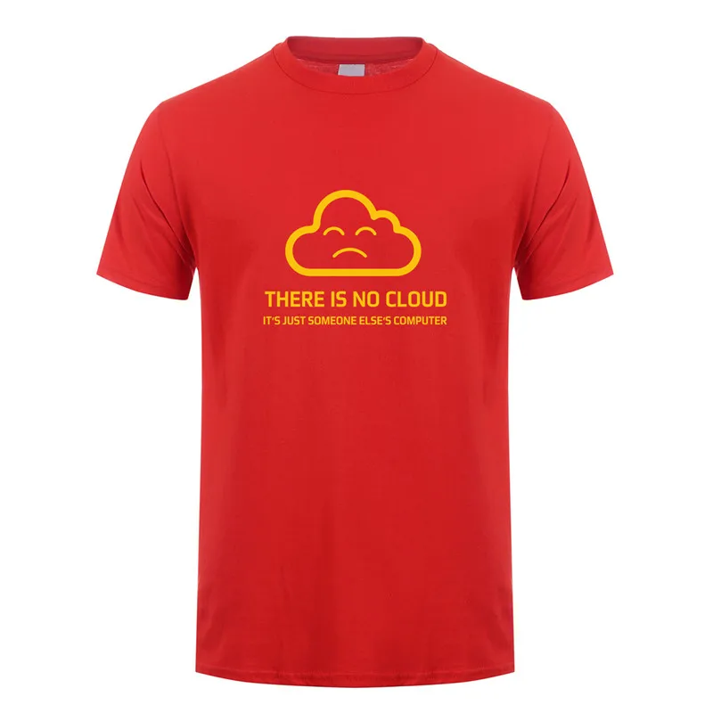 Новая модная футболка с надписью «There is No Cloud It is just Human's Computer» хлопковая футболка с короткими рукавами футболки для мальчиков OT-848 - Цвет: Red