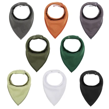 

8 Pcs BABY Reversible cotton muslin and Bibs Unsiex accessories for newborn baby bibs Bandana soft triangular scarf for children