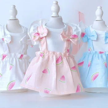 

Cute Watermelon Summer Small Dog Vest Shirt Clothes For Chihuahua Dog Princess Party Dress Dog Cat Pet Tutu Skirt Dress