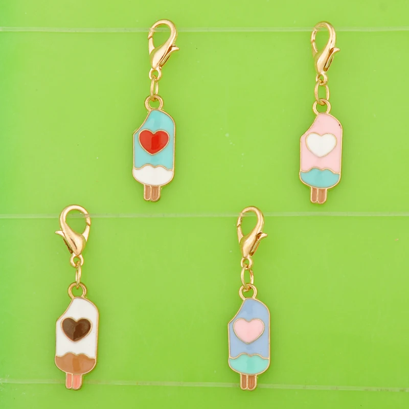 DIY металлические подвески эмалированное мороженое конфета на палочке Подвески с
