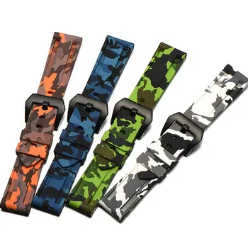 

Silicone Watchband Sports Camo Printed Rubber Waterproof Replacement Bracelet Band Strap Watch Accessories 22mm 24mm