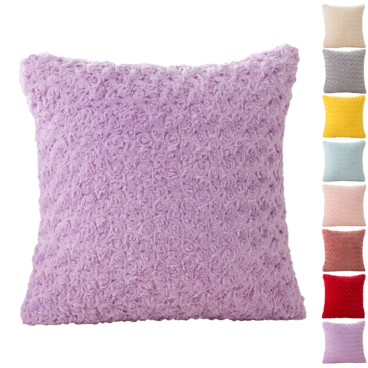 Cushion Cover 45*45cm Pillow Case Plush Fur Shaggy Fuzzy Square Throw Pillow Cases Cover for Bed Sofa Car Pillowcase Home Decor pink letter prined plush cushion cover home decor throw pillow cover for sofa bed square soft living room decorative pillowcase