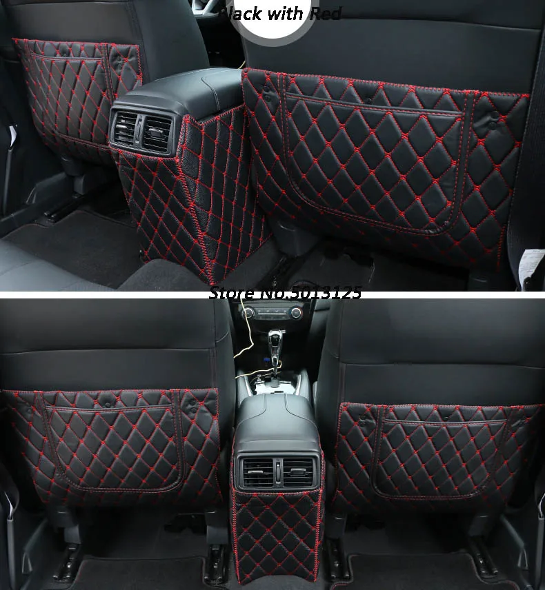 Автомобиль все включено заднее сиденье анти-удар Pad задние сиденья Крышка подлокотник защитный коврик для Nissan X-Trail X trail T32 - Название цвета: All-Inclusive Black