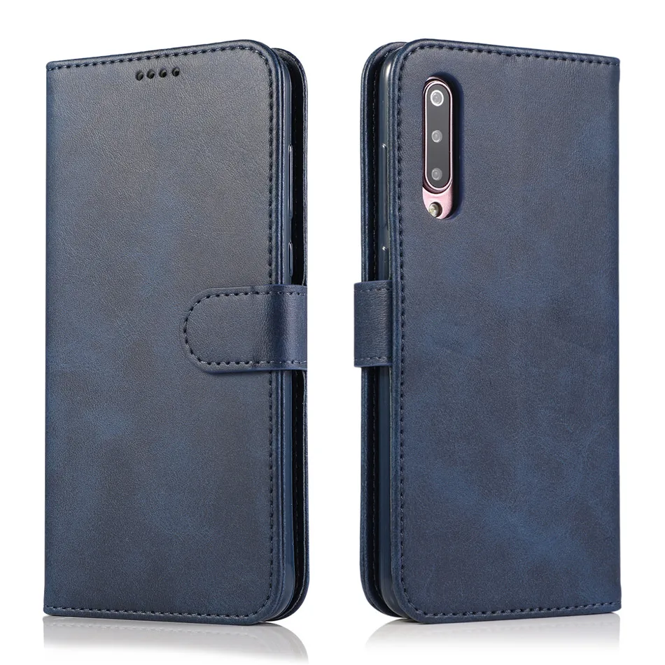 Винтажный кожаный чехол для Xiaomi mi 9T Pro 9 SE mi 8 mi 6X ручной работы, кожаный чехол-бумажник для Xiaomi mi 9SE Pocophone F1 - Цвет: Blue