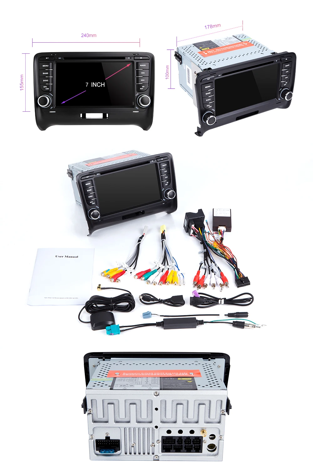 Top AutoRadio 2 Din Android 9.0 Car DVD GPS Navigation For AUDI TT MK2 8J 2006 2007 2008 2009 2010 2011 2012014 Multimedia 4G 64G 23