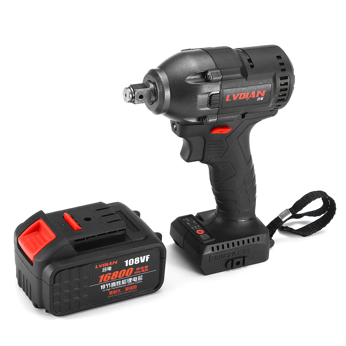 21V Brushless Electric Wrench Cordless Impact Power Wrench Rechargeable Lithium Ion Battery 330Nm Torque 3400 rpm Hand Drill|Electric Wrenches| - AliExpress