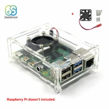 Transparent Acrylic Case Cover Shell Enclosure Box with Cooling Fan for Raspberry Pi 4 Model B Transparent Acrylic Case Cover Shell Enclosure Box with Cooling Fan for Raspberry Pi 4 Model B